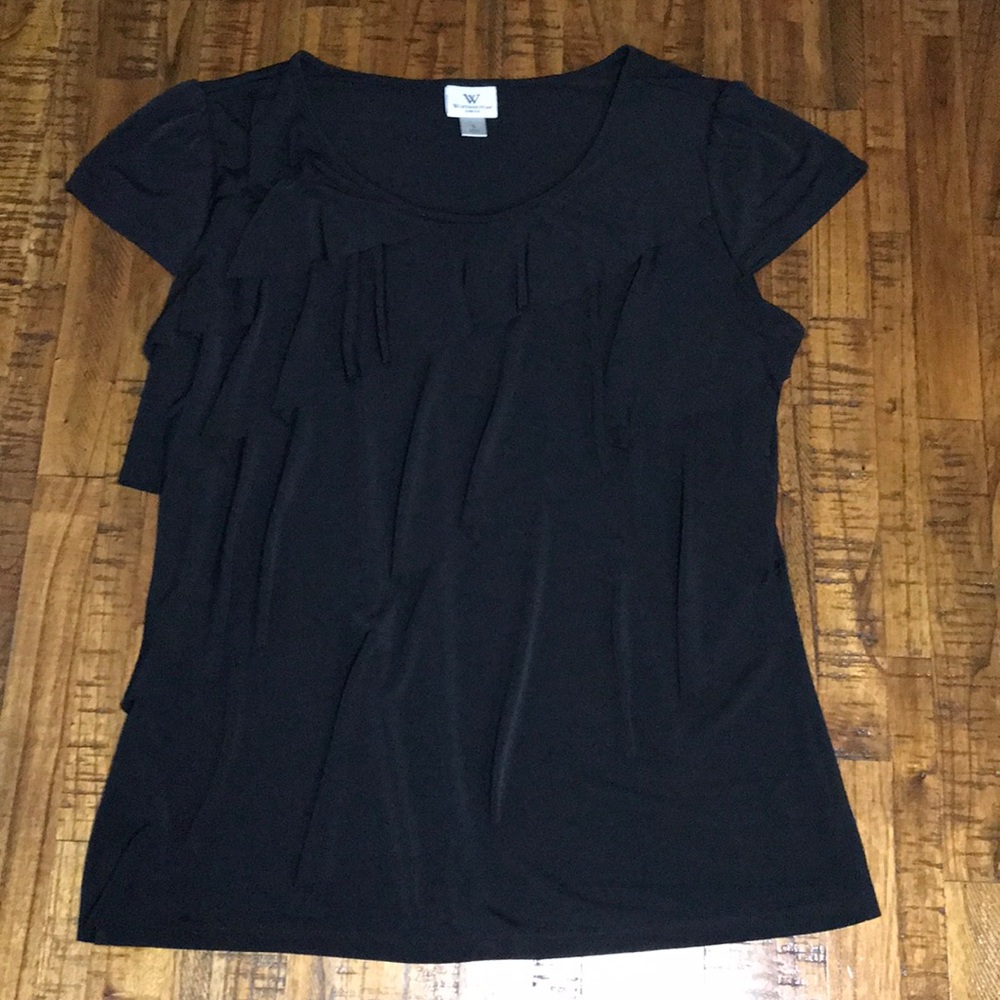 Women’s Worthington size Large ruffle shirt black